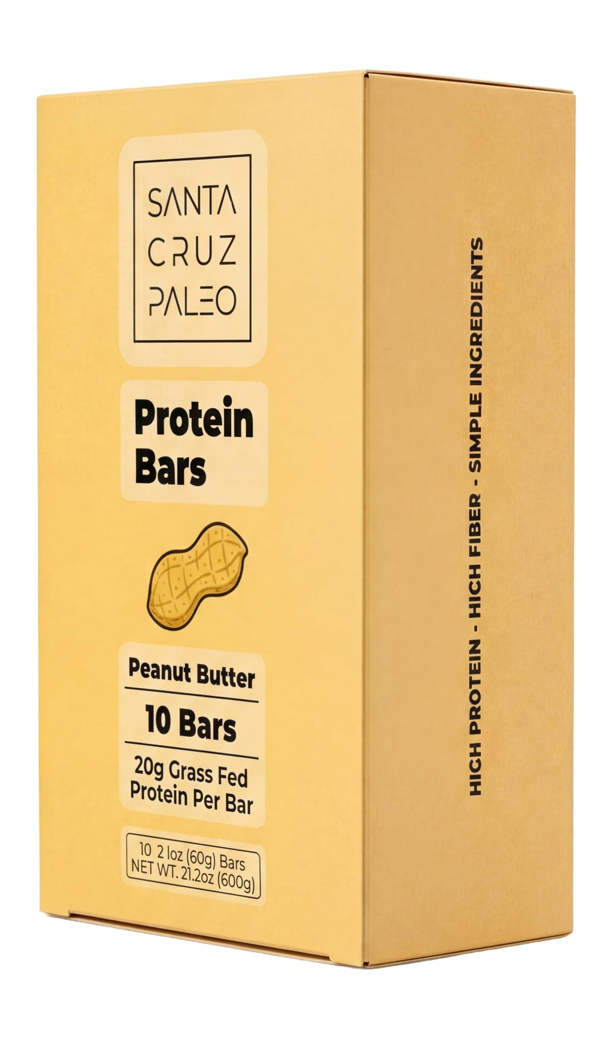 Santa Cruz Paleo Protein Bar – 20g Grass-Fed Whey & Collagen Protein – Wildflower Honey Sweetened, No Seed Oils, High Protein Snack Bar (Chocolate Flavor, Pack of 10)