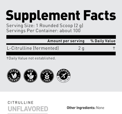 Kaged L-Citrulline Powder | Nitric Oxide Booster | Enhanced Pumps | Improve Muscle Vascularity | Supplements for Men & Women | Unflavored | 100 Servings