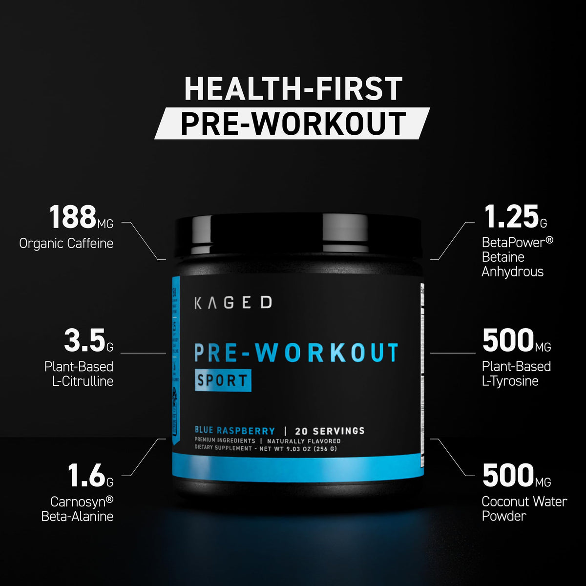 Kaged Original Pre Workout Powder | Fruit Punch | Pre-Workout with Creatine, Beta Alanine, L-Citrulline, BCAAs | 274 mg Caffeine | Pre Supplements for Men & Women | 20 Servings