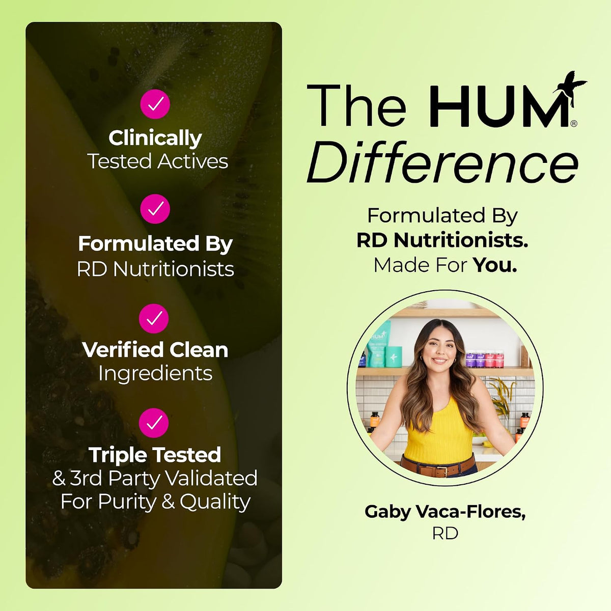 HUM Flatter Me Fiber Pineapple Passion Fruit Fiber Powder, 10 Servings