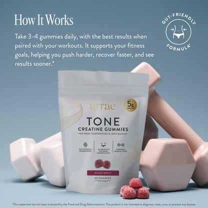 Creatine Gummies for Women, Muscle & Strength, No Bloat, Mixed Berry, 90 ct