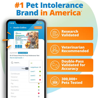 5Strands Air & Freeze-Dried Pet Food Intolerance Test with 360 Items Tested