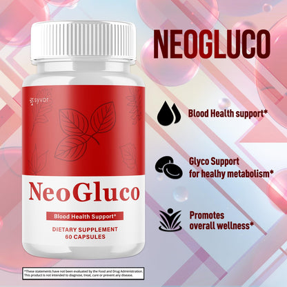 NeoGluco Capsules, Official NeoGluco Glycogen Support Pills with All Natural Ingredients, Advanced Formula Health Supplement with Maximum Strength Premium Vitamins for Women & Men (60 Capsules) SyvorBuy Supplements Australia