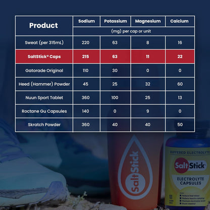 SaltStick Sugar Free Electrolytes Salt Pills 0 Calories 0 Sugar 100 Count