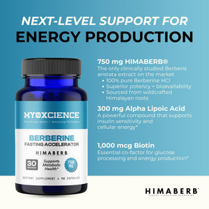 MYOXCIENCE Berberine Fasting Accelerator | Himaberb Berberine HCL with ALA (Alpha Lipoic Acid) and Biotin (90 Capsules) MYOXCIENCE buy supplements Au