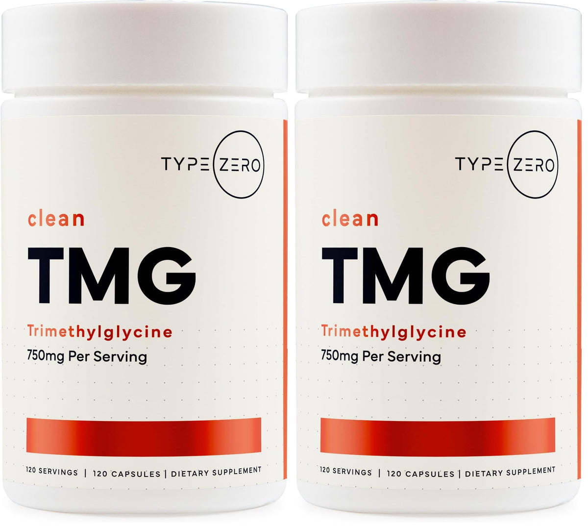 Type Zero Clean TMG (Trimethylglycine) 750mg, 120 Capsules, Gluten Free | GMO-Free
