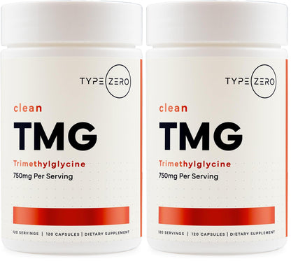 Type Zero Clean TMG (Trimethylglycine) 750mg, 120 Capsules, Gluten Free | GMO-Free