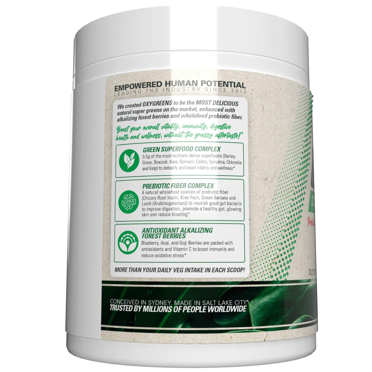 EHP Labs OxyGreens Super Greens Powder with Spirulina & Chlorella, Prebiotic Fiber, Probiotics & Digestive Enzymes – Antioxidant Green Superfood Supplement - 15 Serves (Pineapple)