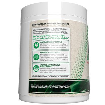 EHP Labs OxyGreens Super Greens Powder with Spirulina & Chlorella, Prebiotic Fiber, Probiotics & Digestive Enzymes – Antioxidant Green Superfood Supplement - 15 Serves (Pineapple)