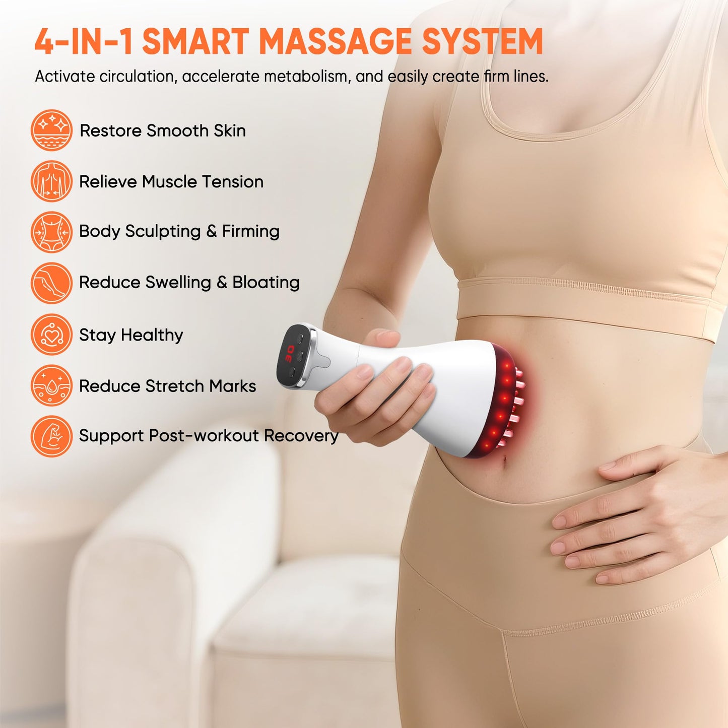 Rechargeable Lymphatic Drainage Massager & Cellulite Massage Tool with 3000mAh,Fascia Blaster for Reduce Stretch Marks for Legs, Arms & Belly,Body Sculpting Machine with Microcurrent for Office Travel Multford buy supplements Au