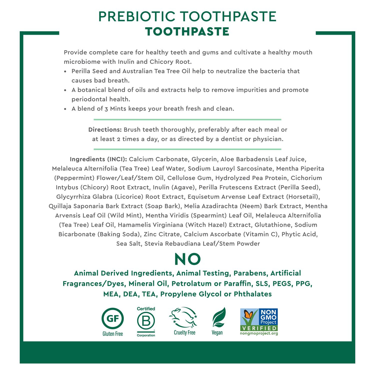 Desert Essence Prebiotic Mint Toothpaste, Fluoride Free, 6.25 oz