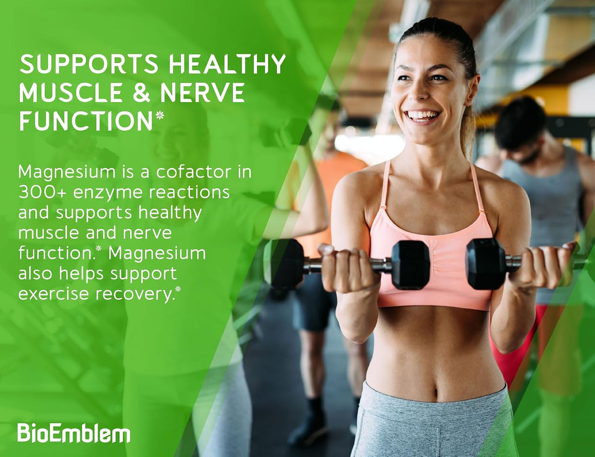 BioEmblem Triple Magnesium Complex & Probiotics for Women & Men