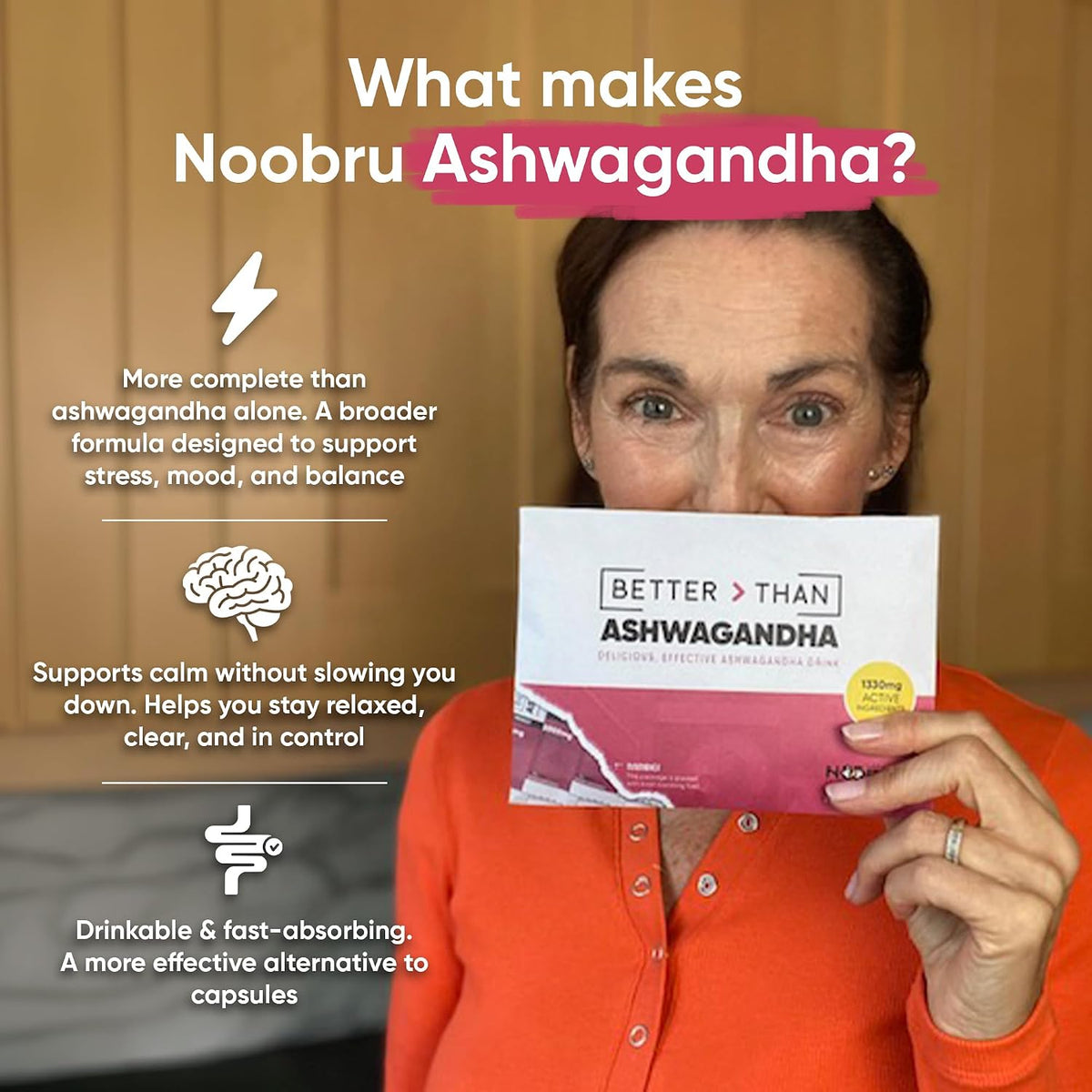 Noobru Better Than Ashwagandha - Reclaim Your Youthful Energy and Calm: Experience The Game-Changing Benefits of Better Than Ashwagandha - 20 sachets