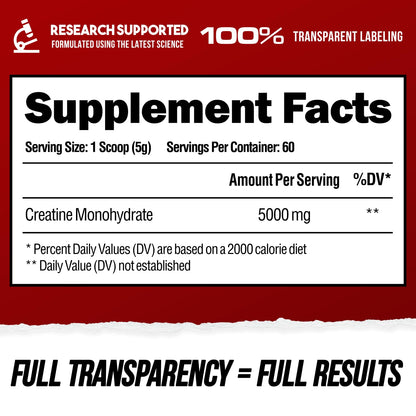 ALPHA LION Creatine Monohydrate Powder, 5000mg Per Serving (5g), Supports Muscle Strength, Power, Athletic Performance, Pure Creatina Monohydrata