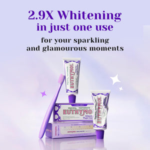 Suplement ​Euthymol Purple Whitening Toothpaste (3.7 fl oz) – for Yellow & Sensitive Teeth | Violet Tone-Up Formula, Instantly Brightens, VelvetGlow USA