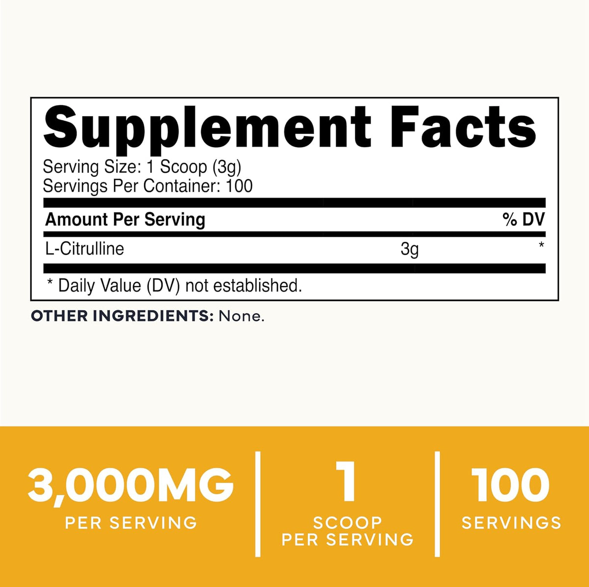 Type Zero L-Citrulline Powder, 3000mg Pump Pre Workout, 100 Servings