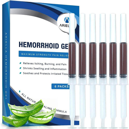 Ariella Hemorrhoid Treatment Suppository Gel: Natural & Herbal - Relieve Itching Burning Discomfort - Internal Relief - New Rounded Applicator - Nighttime Use (Pack of 6, Old) AriellaBuy Supplements Australia