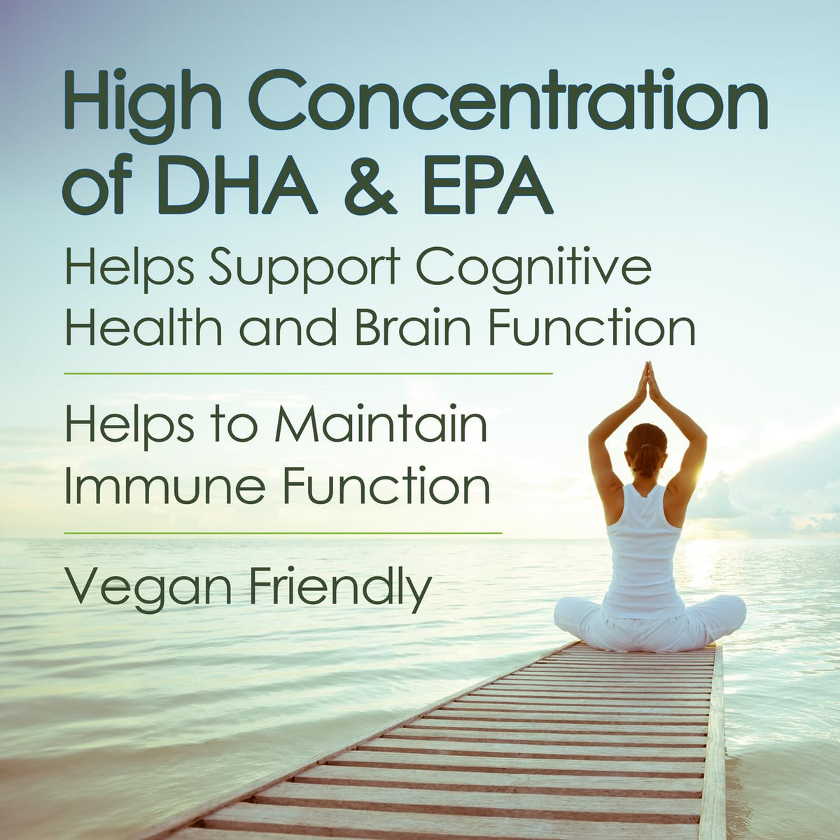 Suplement ​Ultimate Strength Plant Based Omega 3 Supplements, Organic EPA and DHA Omega 3 Fatty Acid Supplements from Algae Oil, No Fishy Aftertaste, 120 Softgels - VelvetGlow USA