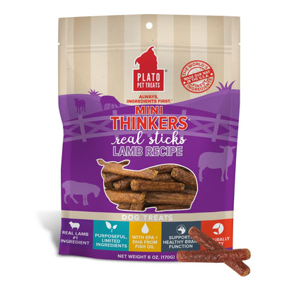 Plato Meat Sticks Salmon Dog Treats, Air-Dried High-Protein Soft Chews with Omega Fish Oil (EPA & DHA), 10 oz