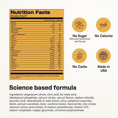 KEY NUTRIENTS Electrolytes Powder Lemonade 90 Servings + Peach Mango 90 Servings