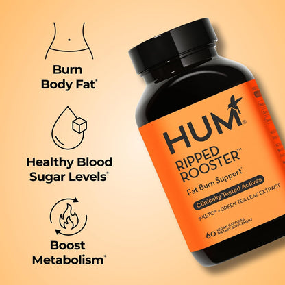 HUM Ripped Rooster Green Tea Extract 7-Keto DHEA & Chromium, 60 Count