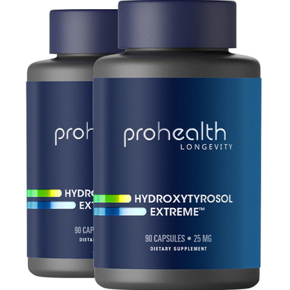 ProHealth Hydroxytyrosol Extreme - Hydroxytyrosol Supplement, Olive Leaf Extract (Olive Leaf Extract Organic) (90 Vegetarian Capsules) Gluten Free, Soy Free.