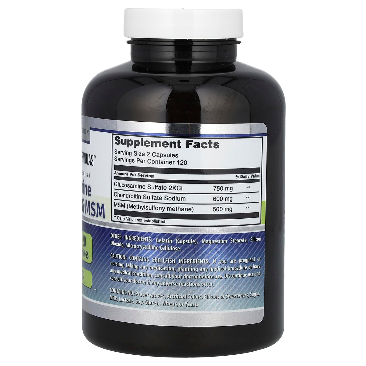 Amazing Formulas Glucosamine Chondroitin & MSM Supplement | 1850 Mg per Serving | 240 Capsules | Non-GMO | Gluten-Free | Made in USA