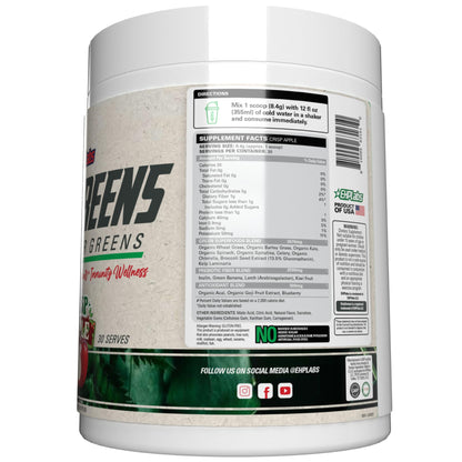 EHP Labs OxyGreens Super Greens Powder with Spirulina & Chlorella, Prebiotic Fiber, Probiotics & Digestive Enzymes – Antioxidant Green Superfood Supplement - 15 Serves (Pineapple)