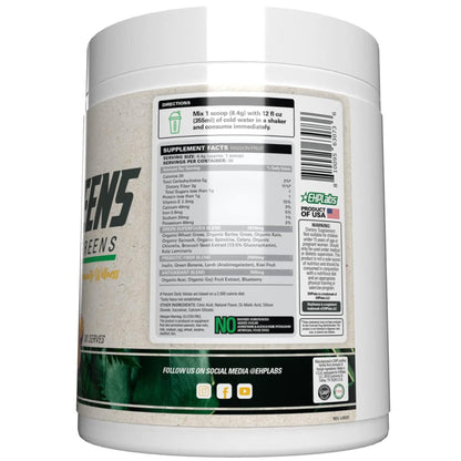 EHP Labs OxyGreens Super Greens Powder with Spirulina & Chlorella, Prebiotic Fiber, Probiotics & Digestive Enzymes – Antioxidant Green Superfood Supplement - 15 Serves (Pineapple)