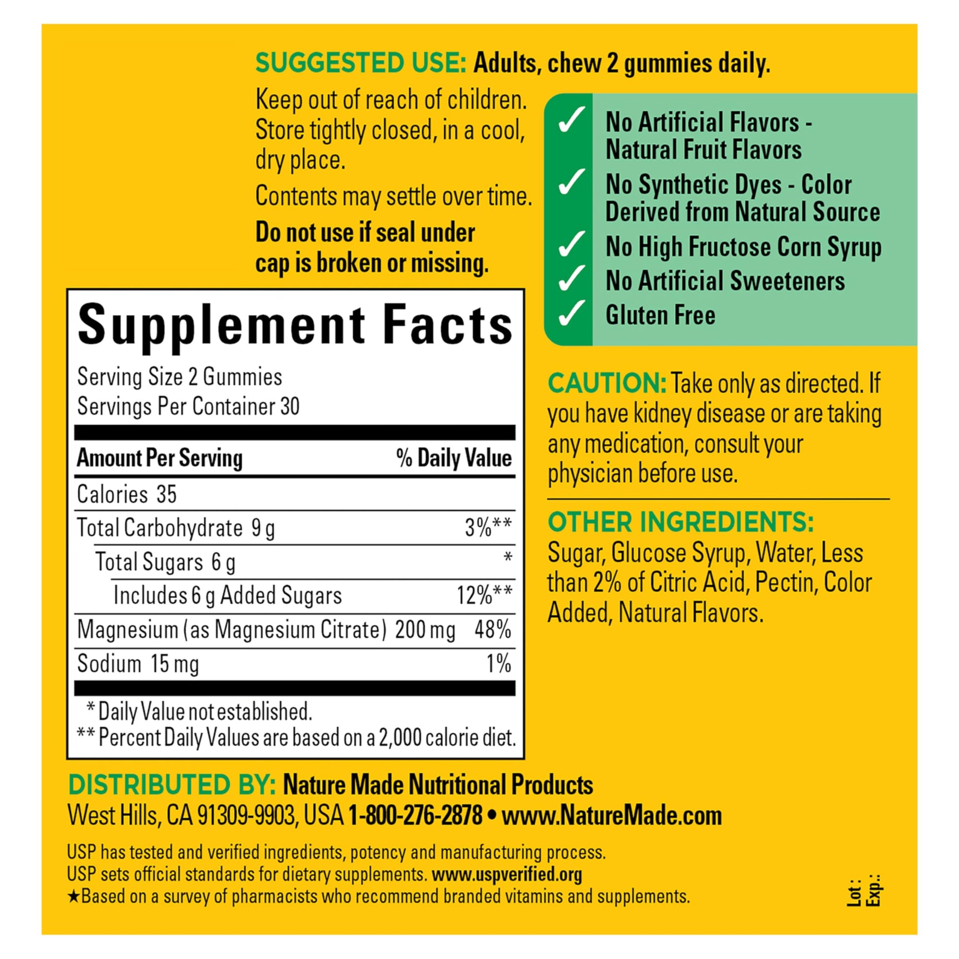 Nature Made High Absorption Magnesium Citrate 200 mg per serving, Magnesium Supplement for Muscle, Nerve, Bone and Heart Support, 60 Magnesium Gummies, 30 Day Supply Nature MadeBuy Supplements Australia