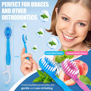 Suplement ​36 Pack Mini Disposable Toothbrushes – 5-in-1 Prepasted Travel Toothbrush with Toothpaste Floss & Pick for Hotel Camping Flight Car Guest Use - VelvetGlow USA