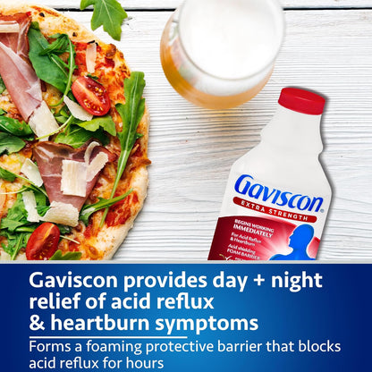 Gaviscon Gaviscon Extra Strength Liquid Fruit | Long-Lasting Acid Reflux and Heartburn Relief | 340ml 1 Count
