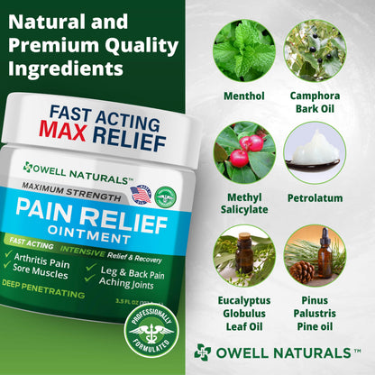 OWELL NATURALS Arthritis Pain Relief Ointment with Arnica & MSM – Deep Penetrating Joint & Muscle Therapy for Knee, Back, Sore Muscles, Legs, 3.5 oz (2 Pack) Owell NaturalsBuy Supplements Australia