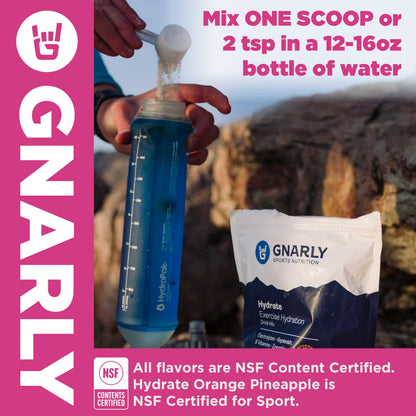 Gnarly Nutrition Hydrate Electrolyte Powder – Orange Pineapple Exercise Hydration Drink Mix – NSF Sport Certified – Electrolyte Solution, Performance & Recovery – Orange Pineapple, 14.10 oz