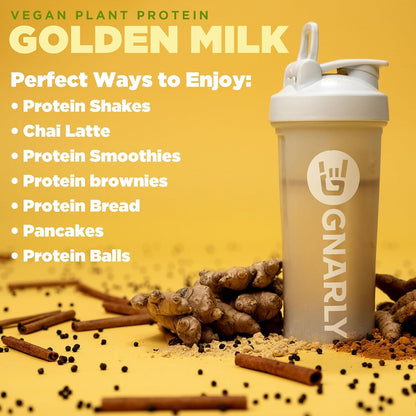 Gnarly Nutrition Golden Milk Vegan Protein Powder Creatine Powder, Unflavored (16.05oz)