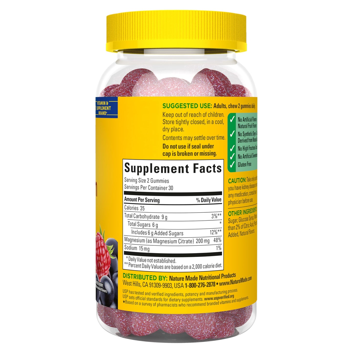 Nature Made High Absorption Magnesium Citrate 200 mg per serving, Magnesium Supplement for Muscle, Nerve, Bone and Heart Support, 60 Magnesium Gummies, 30 Day Supply Nature MadeBuy Supplements Australia