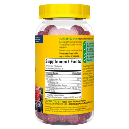 Nature Made High Absorption Magnesium Citrate 200 mg per serving, Magnesium Supplement for Muscle, Nerve, Bone and Heart Support, 60 Magnesium Gummies, 30 Day Supply Nature MadeBuy Supplements Australia