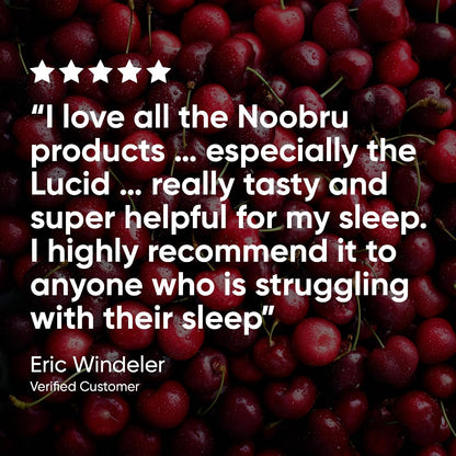 Noobru Lucid Nootropic Sleep Powder Drink for Deep Quality Dream Sleep with Magnesium, Ashwagandha, Valerian, Lemon Balm and Vitamin D for Deep, Quality Sleep, Stress and Restoration.