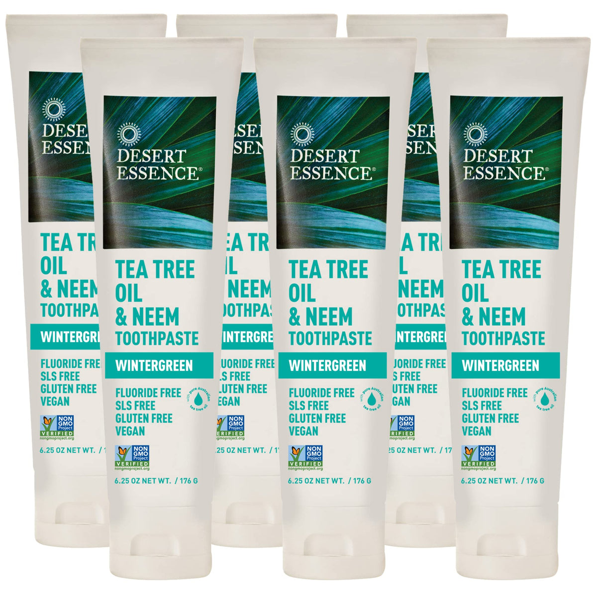 Desert Essence Tea Tree Oil Mint Toothpaste, Fluoride Free, 6.25 oz