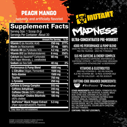 MUTANT Madness, Ultra-Concentrated Pre-Workout, Fruit Punch, 9.52 oz