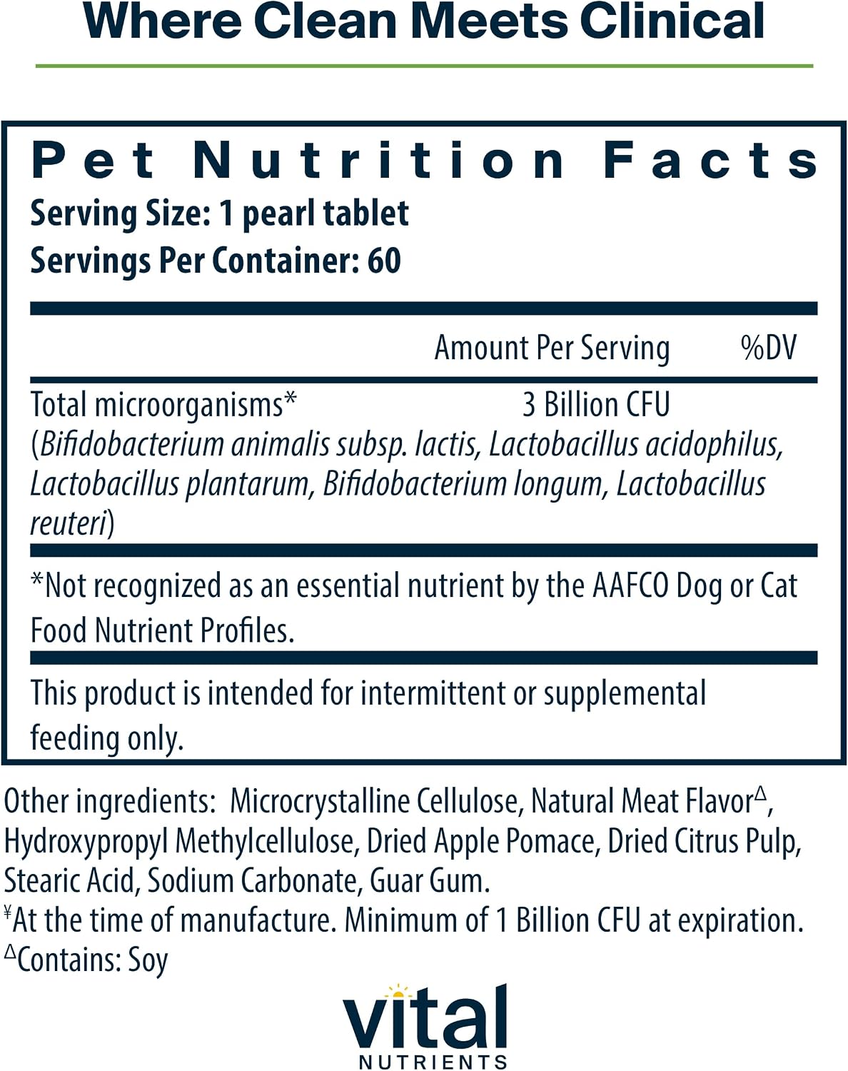 Vital Nutrients Pro Pets Probiotics for Dogs and Cats | Dog Probiotics for Digestive Health, Gut Health, Occasional Diarrhea | Tasty Meat Flavor | Non-GMO | Hyperbiotics | 60 Micro Tablets