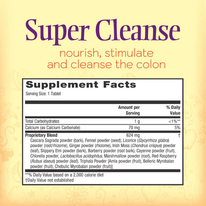 Nature’s Secret Super Cleanse - Extra Strength Colon Cleanse with 14 Herbs & Probiotic Support - Promotes Gut Health Detox Cleanse & Digestive Support