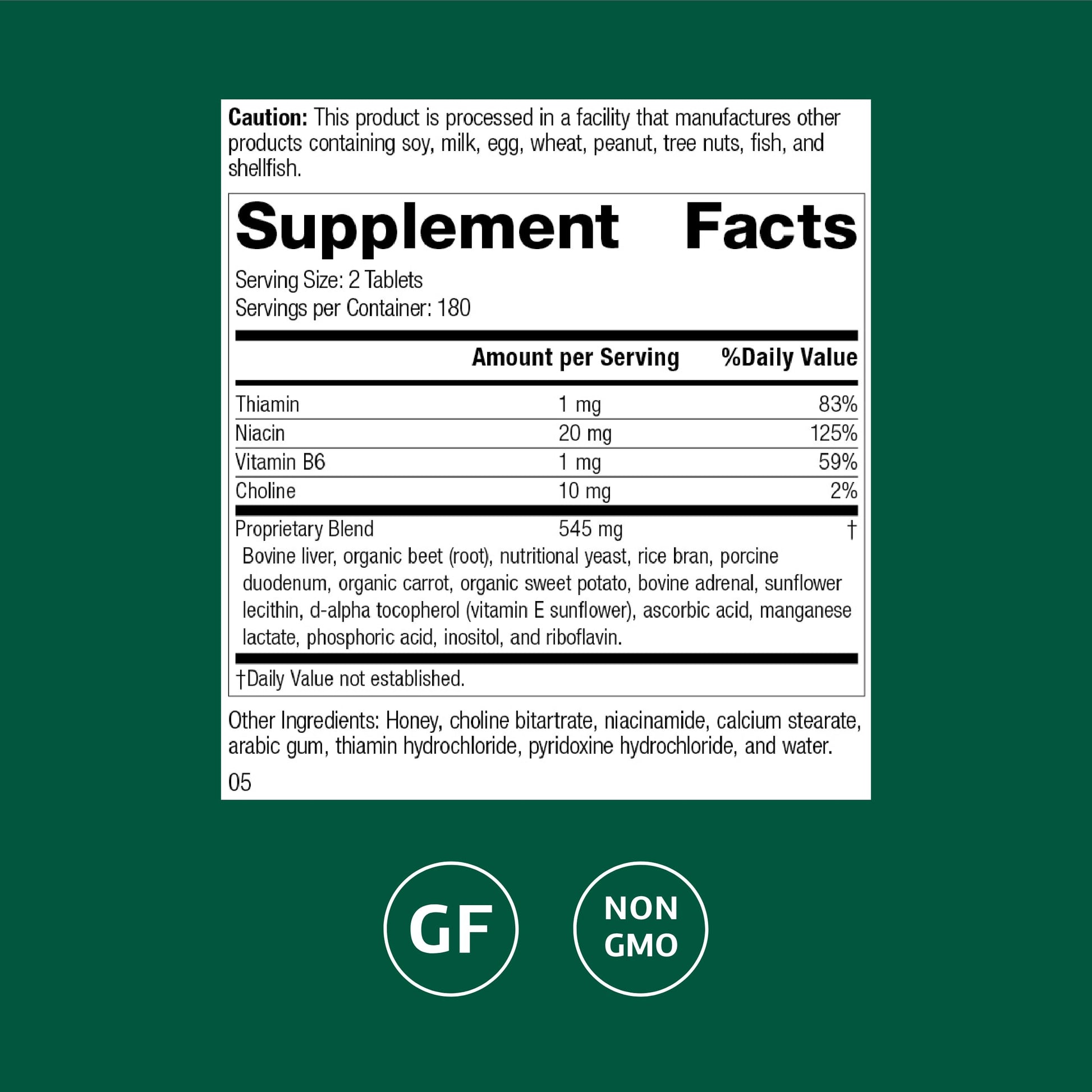 Standard Process Cataplex B-GF - Supports Nervous System Health - B Vitamins for Energy & Heart Support - Aids Energy During Physical Activity - Gluten-Free, Non-Soy & Non-Dairy - 360 Tablets Standard Process Inc.Buy Supplements Australia