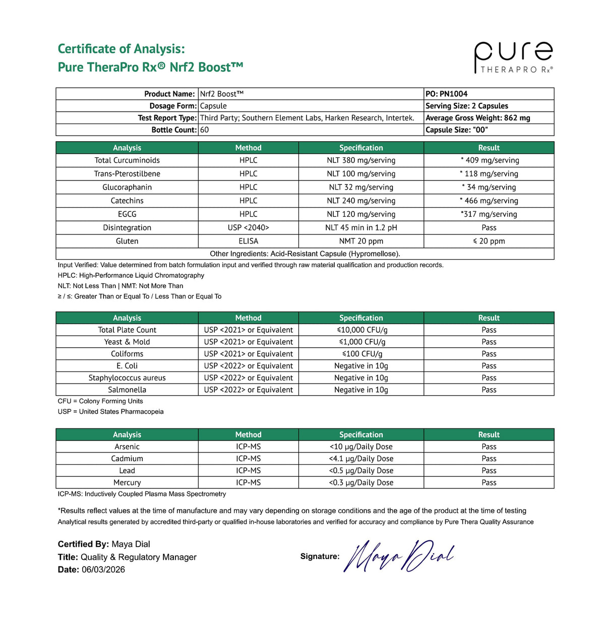 Pure TheraPro Rx Nrf2 Boost - NRF-2 Activator with Patented Sulforaphane, Curcumin, Green Tea & Trans-Pterostilbene | Antioxidant Supplement to Reduce Oxidative Stress, Made in USA (60 Vegan Capsules)