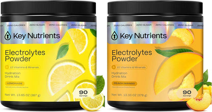 KEY NUTRIENTS Electrolytes Powder Lemonade 90 Servings + Peach Mango 90 Servings
