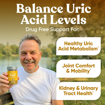 Eu Natural Purge Uric Acid Flush - Eat & Drink What You Want - Uric Acid Support for Joints & Mobility with Celery Seed, Tart Cherry