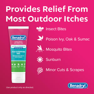 Benadryl Extra Strength Anti Itch Relief Gel, 2% Diphenhydramine HCl, Relief from Insect Bites, Sunburn & More, Great for Camping Essentials, 3.5 fl oz Benadryl buy supplements Au