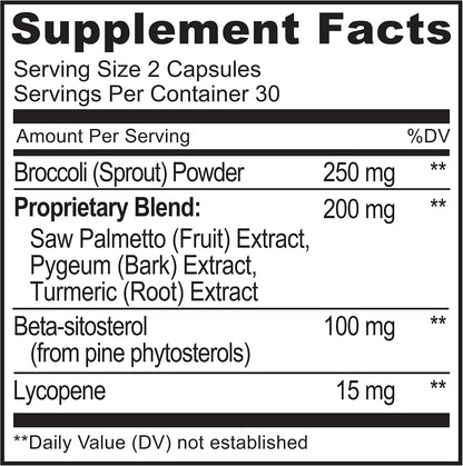 NATURELO Prostate & Urinary Health, Comprehensive Formula with Saw Palmetto, Pygeum, Tumeric, Plant Sterols, Broccoli and Lycopene, 60 Vegetarian Capsules (Pack of 2)