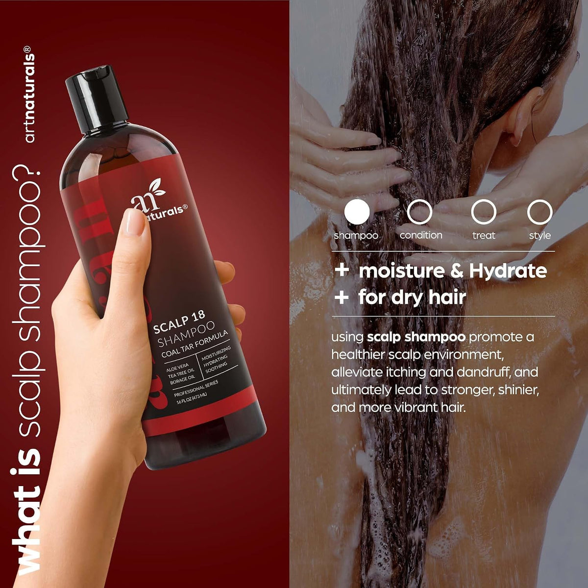 Artnaturals Therapeutic Argan Shampoo with Coal Tar, 16 fl oz