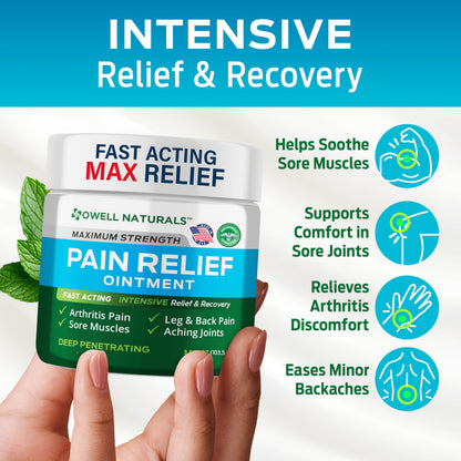OWELL NATURALS Arthritis Pain Relief Ointment with Arnica & MSM – Deep Penetrating Joint & Muscle Therapy for Knee, Back, Sore Muscles, Legs, 3.5 oz (2 Pack) Owell NaturalsBuy Supplements Australia